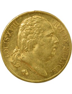 Louis XVIII Au Buste Habillé 20 francs Or 1817 L Bayonne 2