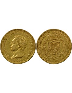 Sardaigne Charles Félix 100 lire Or 1840 CL Gênes