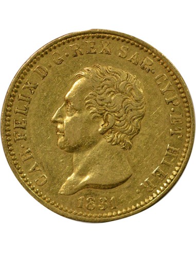 Sardaigne Charles Félix 100 lire Or 1840 CL Gênes