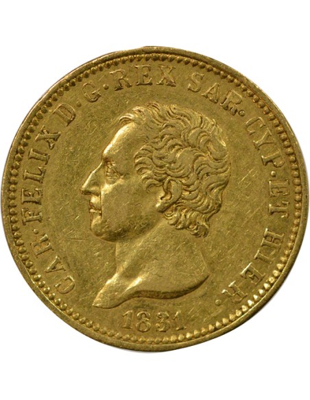 Sardaigne Charles Félix 100 lire Or 1840 CL Gênes