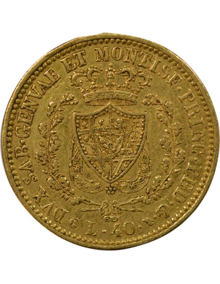 Sardaigne Charles Félix 100 lire Or 1840 CL Gênes