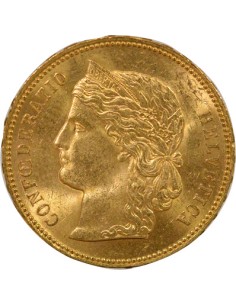 Suisse Tête de Helvetia 20 francs Or 1896 Berne 2