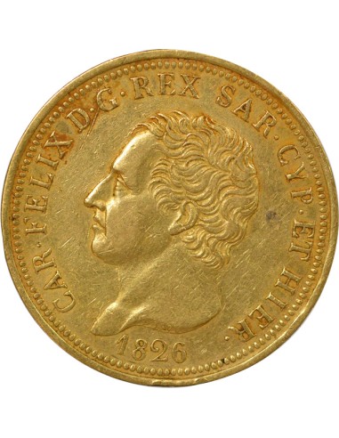 Sardaigne Charles Félix 100 lire Or 1826 T Turin