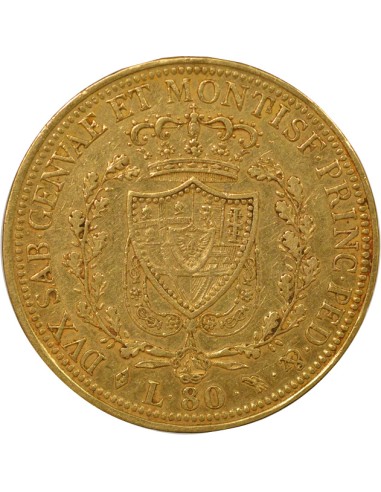 Sardaigne Charles Félix 100 lire Or 1826 T Turin