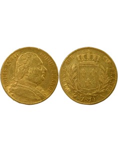 Louis XVIII Au Buste Habillé 20 francs Or 1814 A - Paris