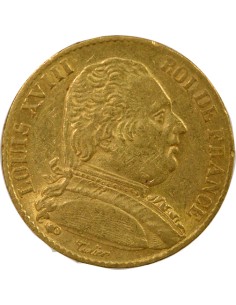 Louis XVIII Au Buste Habillé 20 francs Or 1814 A - Paris 2