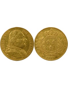 Louis XVIII Au Buste Habillé 20 francs Or 1815 A - Paris