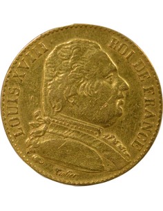 Louis XVIII Au Buste Habillé 20 francs Or 1815 A - Paris 2