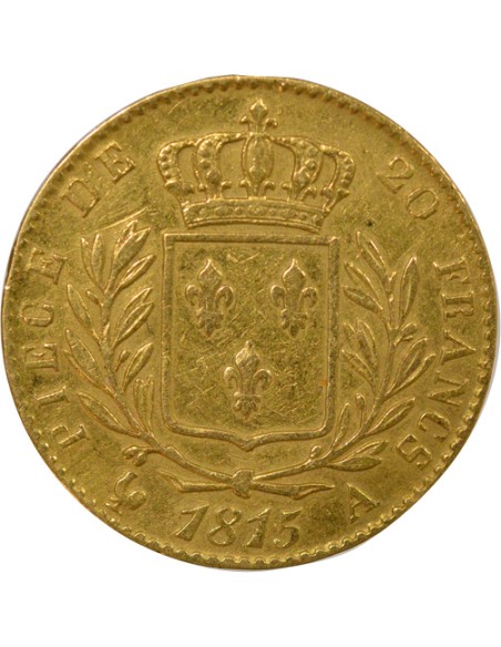 Louis XVIII Au Buste Habillé 20 francs Or 1815 A - Paris