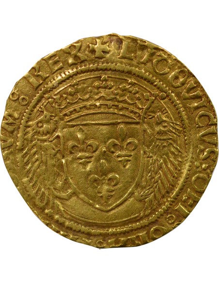 Louis XII aux Porcs-Epics 1 ecu d'or Or 1512-1514 N Montpellier