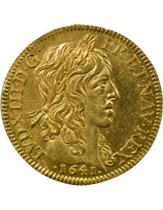 Louis XIII A la Mèche Longue 1 louis d'or Or 1641 A - Paris 2