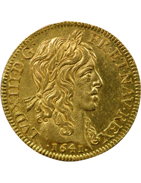 Louis XIII A la Mèche Longue 1 louis d'or Or 1641 A - Paris