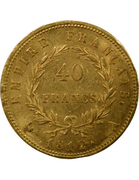 Roi d'Italie Empire 40 francs Or 1812 A - Paris