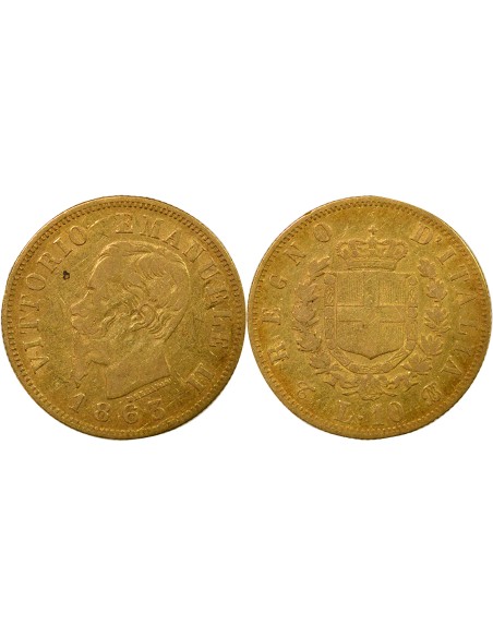 Italie Victor Emmanuel II 10 lire Or 1863 T Turin