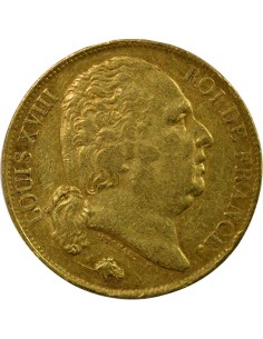 Louis XVIII Tête nue 20 francs Or 1820 Q Perpignan 2