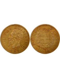 Italie Victor Emmanuel II 10 lire Or 1863 T Turin