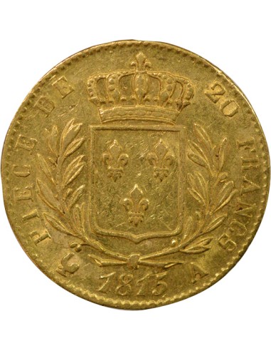 Louis XVIII au Buste Habillé 20 francs Or 1815 A - Paris