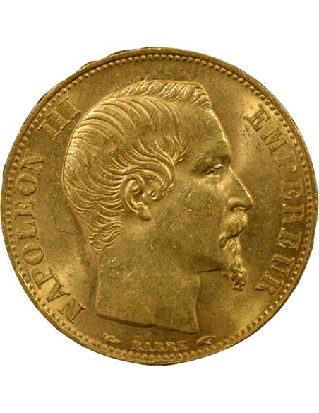 Napoléon III Tête nue 20 francs Or 1854 A - Paris