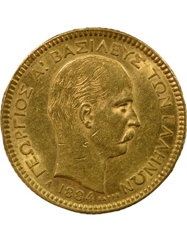 Grèce Georges I de Grèce 20 drachmai Or 1884 A - Paris