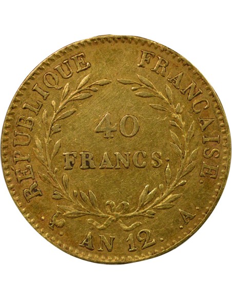 Roi d'Italie Consulat 40 francs Or An 12 A - Paris