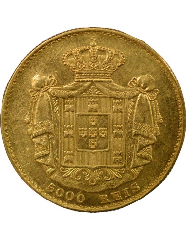 Portugal Louis I du Portugal 5000 reis Or 1869 Lisbonne
