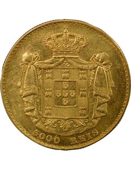 Portugal Louis I du Portugal 5000 reis Or 1869 Lisbonne