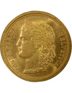Suisse Tête de Helvetia 20 francs Or 1886 Berne 2