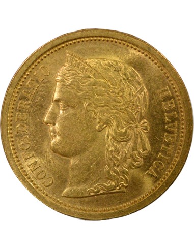Suisse Tête de Helvetia 20 francs Or 1886 Berne