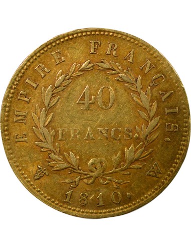 Roi d'Italie Empire 40 francs Or 1810 W Lille