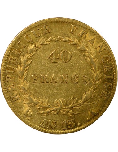 Roi d'Italie Cal. Révolutionnaire 40 francs Or AN 13 A - Paris