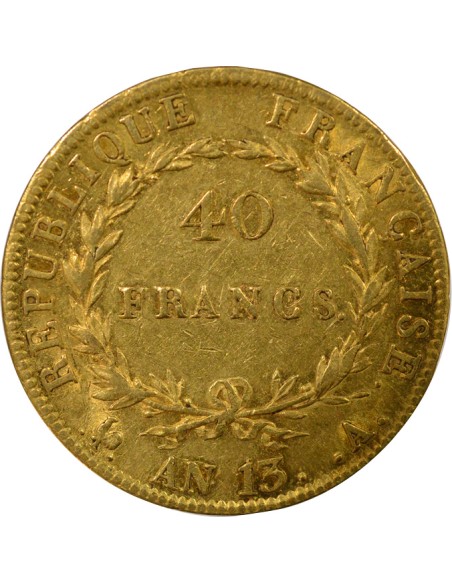 Roi d'Italie Cal. Révolutionnaire 40 francs Or AN 13 A - Paris