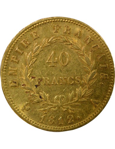 Roi d'Italie Empire 40 francs Or 1812 A - Paris