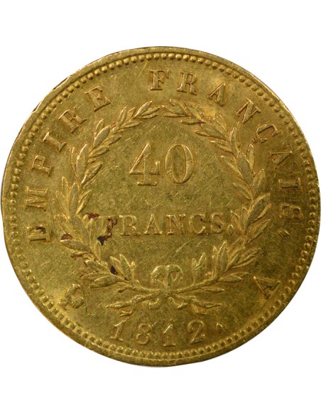 Roi d'Italie Empire 40 francs Or 1812 A - Paris