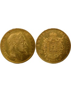 Napoléon III Tête Laurée 50 francs Or 1866 BB Strasbourg