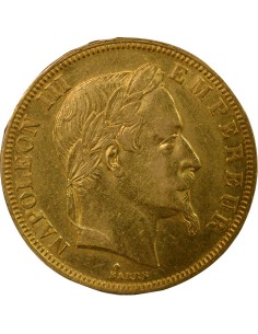 Napoléon III Tête Laurée 50 francs Or 1866 BB Strasbourg 2