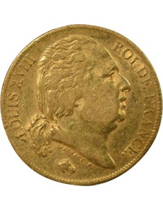 Louis XVIII Tête nue 20 francs Or 1824 A - Paris 2