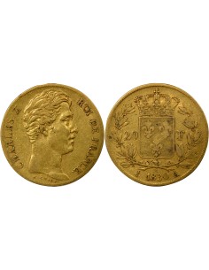 Charles X 4 1/2 Feuilles 20 francs Or 1830 A - Paris