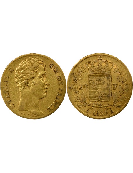Charles X 4 1/2 Feuilles 20 francs Or 1830 A - Paris
