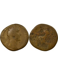 Rome Empire Antonin le Pieux Annona Assise 1 sesterce Laiton 150-152 R Rome