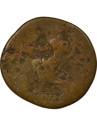 Rome Empire Antonin le Pieux Annona Assise 1 sesterce Laiton 150-152 R Rome