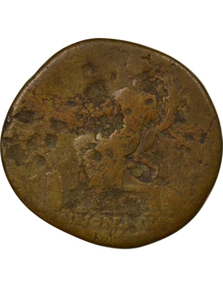 Rome Empire Antonin le Pieux Annona Assise 1 sesterce Laiton 150-152 R Rome