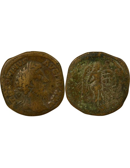 Rome Empire Marc Aurèle Victoire sur les Germains 1 sesterce Laiton 171 R Rome