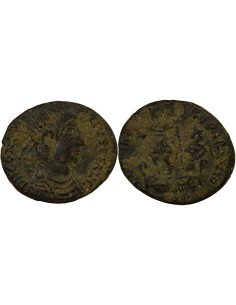 Rome Empire Constance II Galère & Empereur 1 maiorina Cuivre 348-350 Trèves