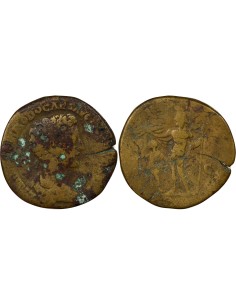 Rome Empire Commode Jupiter & Empereur 1 sesterce Laiton 175 R Rome