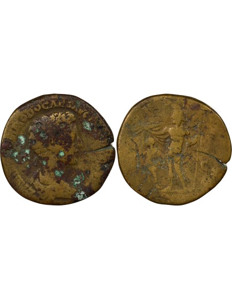 Rome Empire Commode Jupiter & Empereur 1 sesterce Laiton 175 R Rome