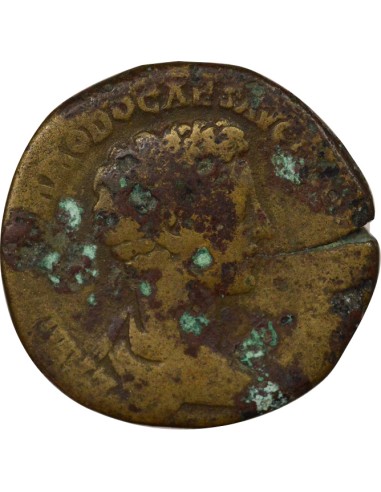 Rome Empire Commode Jupiter & Empereur 1 sesterce Laiton 175 R Rome