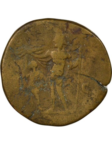 Rome Empire Commode Jupiter & Empereur 1 sesterce Laiton 175 R Rome