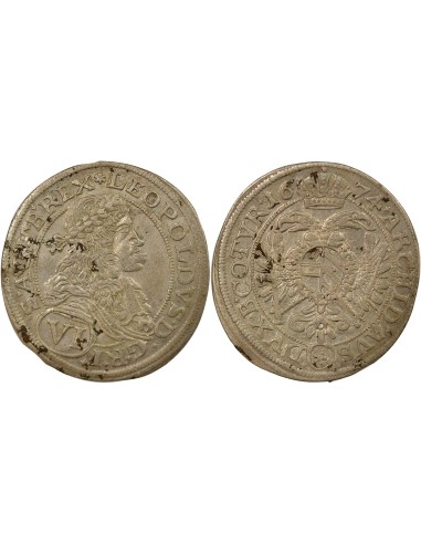 Autriche Léopold Ier de Belgique 6 kreuzer Argent 1674 A Vienne