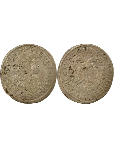 Autriche Léopold Ier de Belgique 6 kreuzer Argent 1674 A Vienne