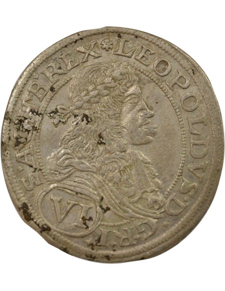 Autriche Léopold Ier de Belgique 6 kreuzer Argent 1674 A Vienne